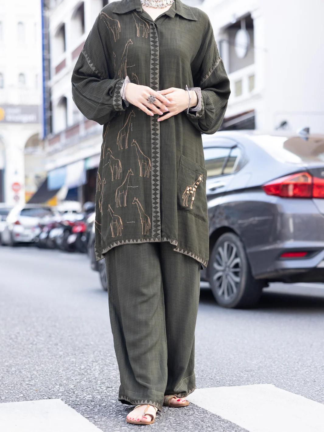 Mehndi Green Cotton Dobby 2Pc Stitched - ALP-2PS-LKS-1819