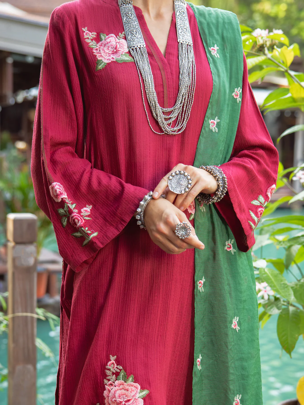 Maroon Dobby 2 Piece Stitched - ALP-2PS-LKS-1831 - Image 4