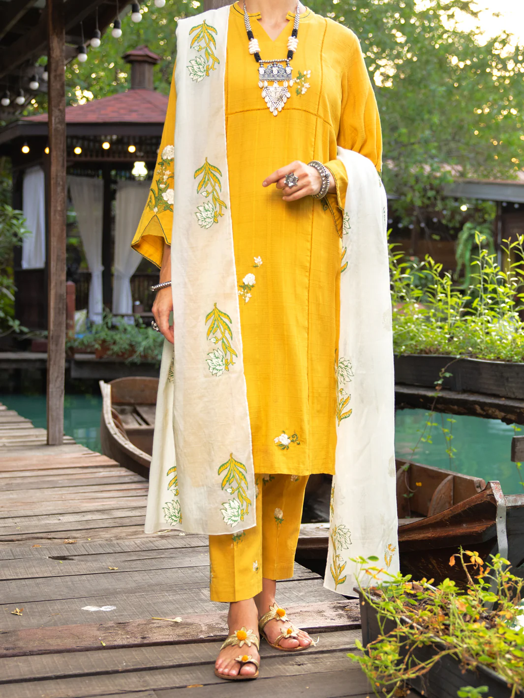 Mustard Dobby 2 Piece Stitched - ALP-2PS-LKS-1833