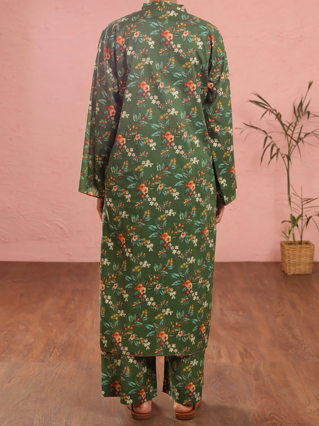 Dark Green Cambric 2 Piece Stitched - ALP-2PS-LKS-1966 - Image 2