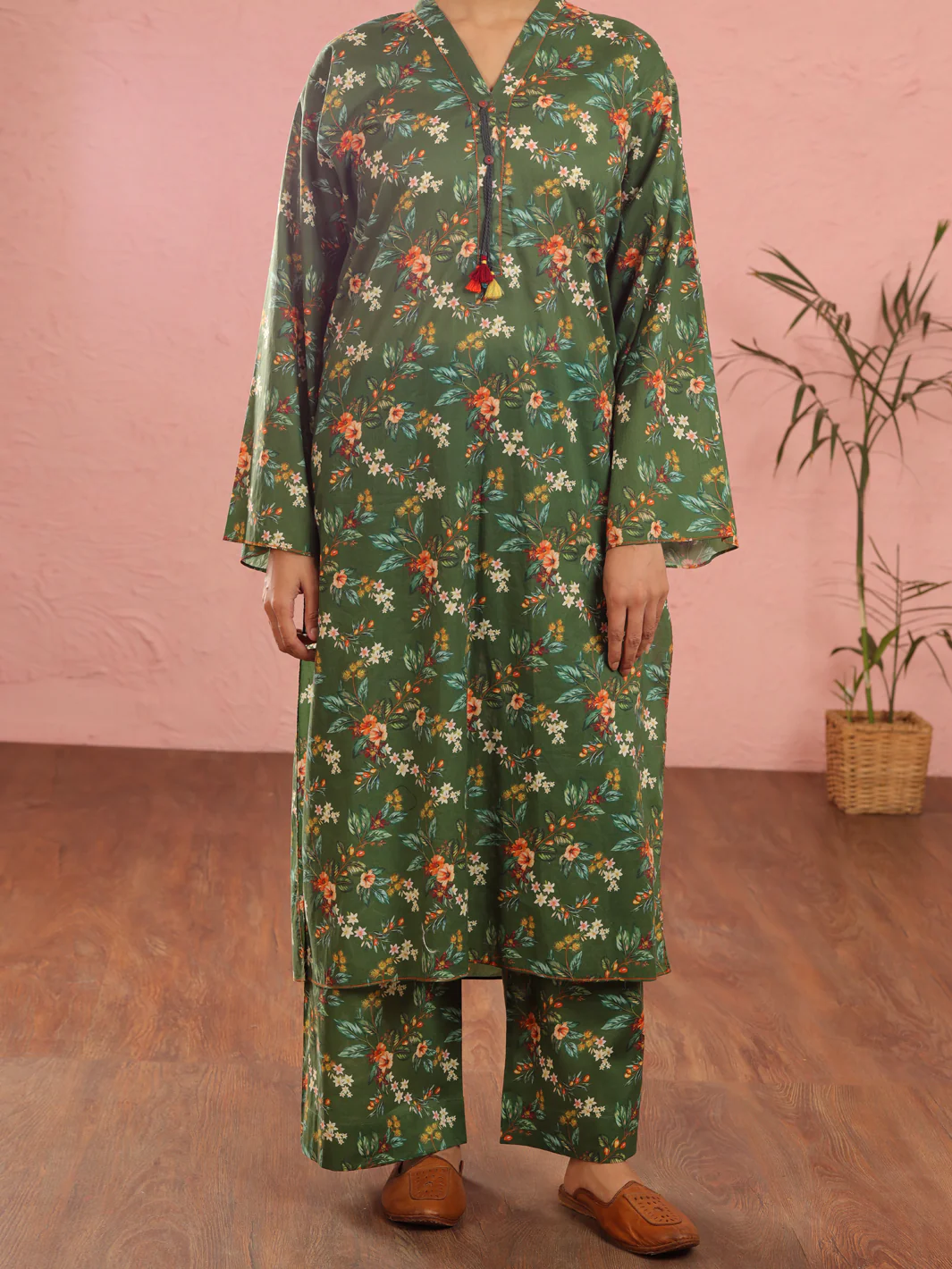 Dark Green Cambric 2 Piece Stitched - ALP-2PS-LKS-1966 - Image 3