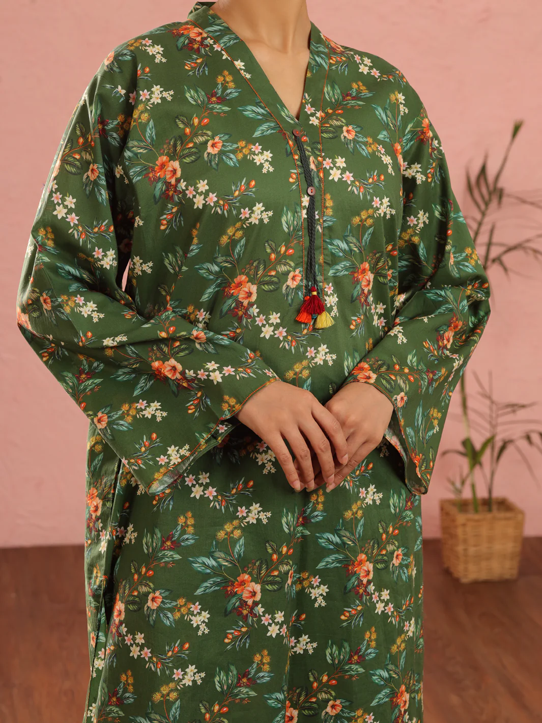 Dark Green Cambric 2 Piece Stitched - ALP-2PS-LKS-1966 - Image 4