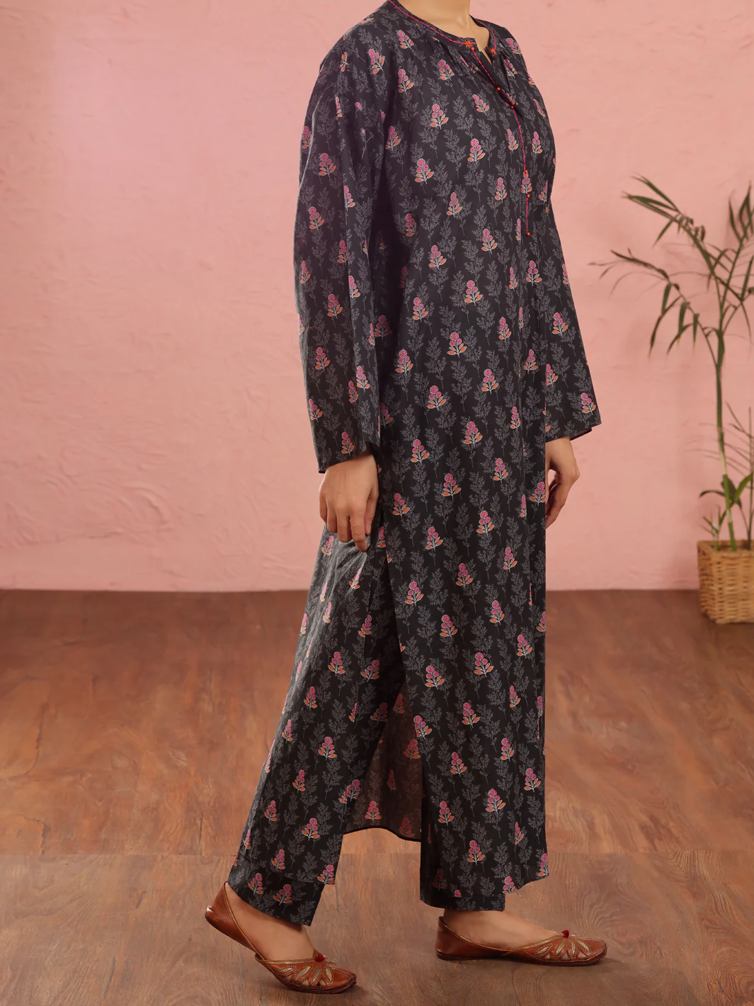 Black Cambric 2Pc Stitched - ALP-2PS-LKS-1972 - Image 2