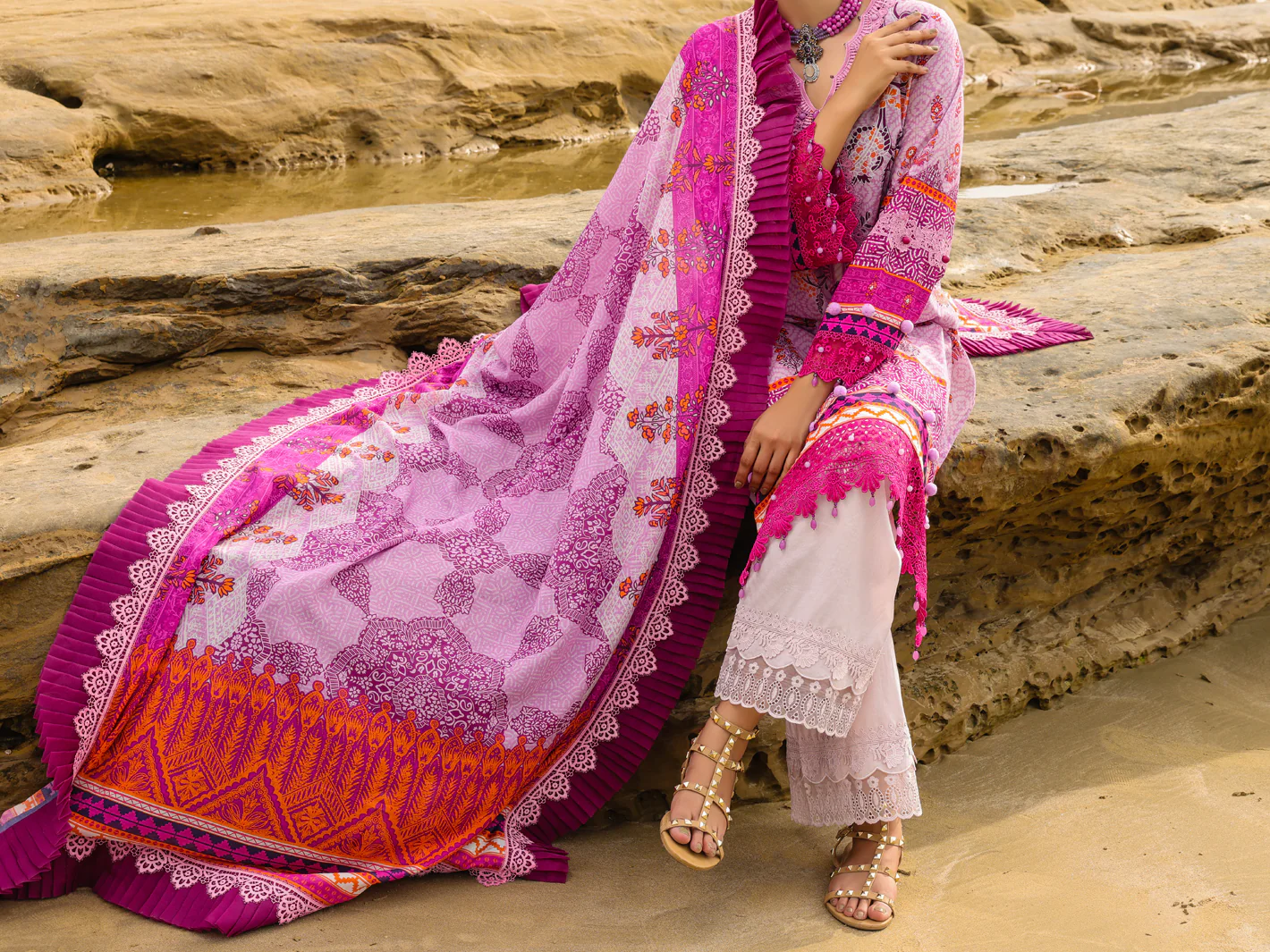 Purple Lawn 2 Piece Unstitched - ALP-2PS-SLKD-UN-2258 - Image 3