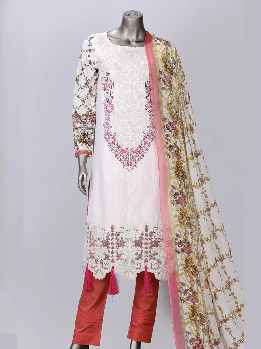 Off White 3 Piece Unstitched - ALP-306A