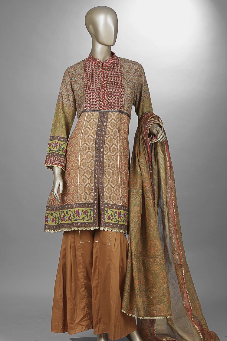 Orange 3 Piece Unstitched - ALP-320