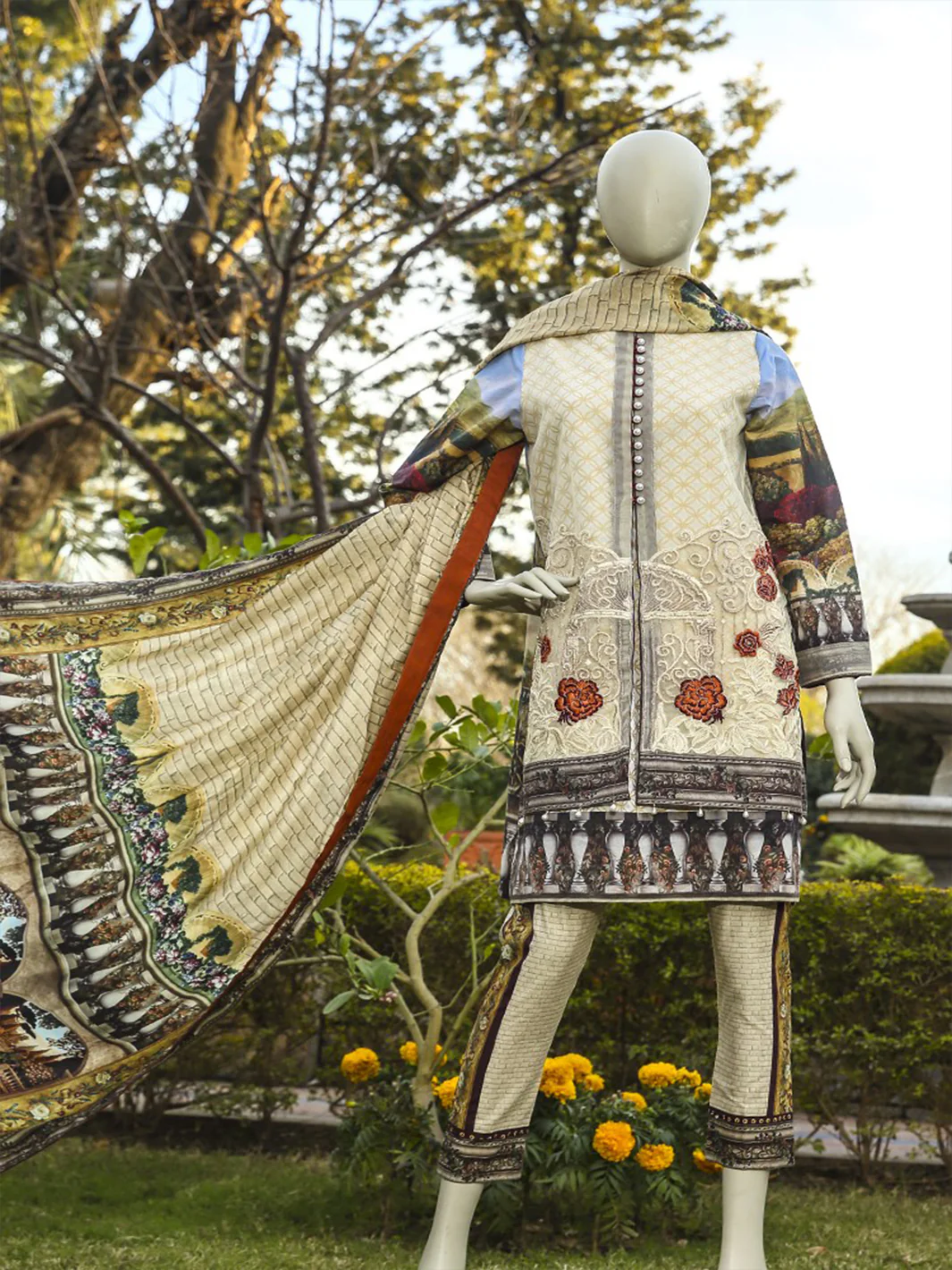 Natural 3 Piece Unstitched - ALP-335