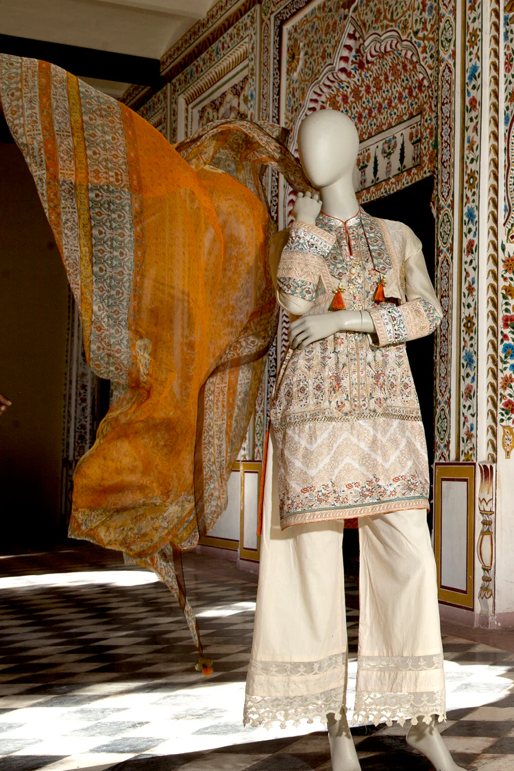 Beige Lawn 3 Piece Unstitched - ALP-346