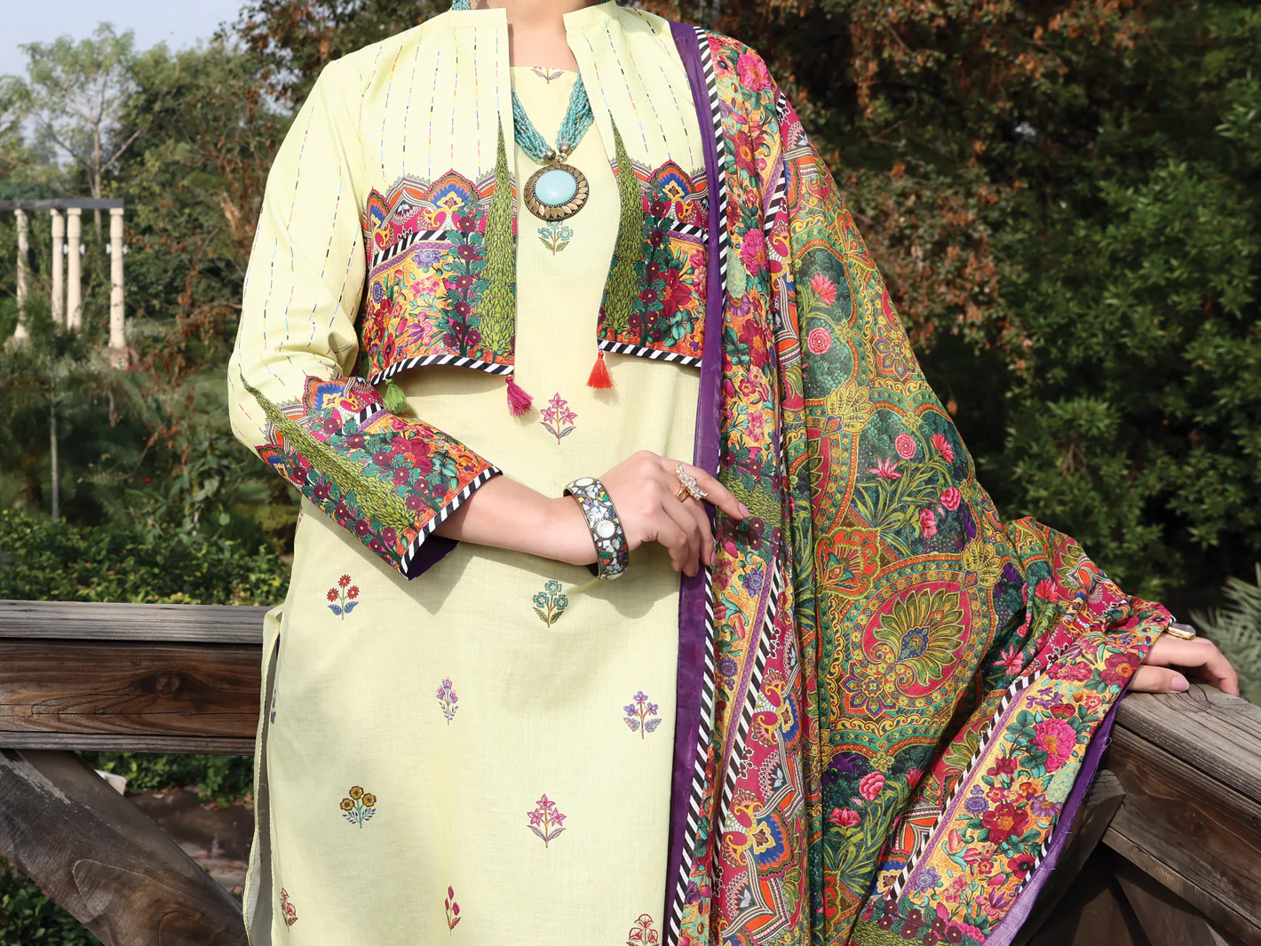 Lime Lawn 3 Piece Stitched - ALP-3PS-1038 - Image 3