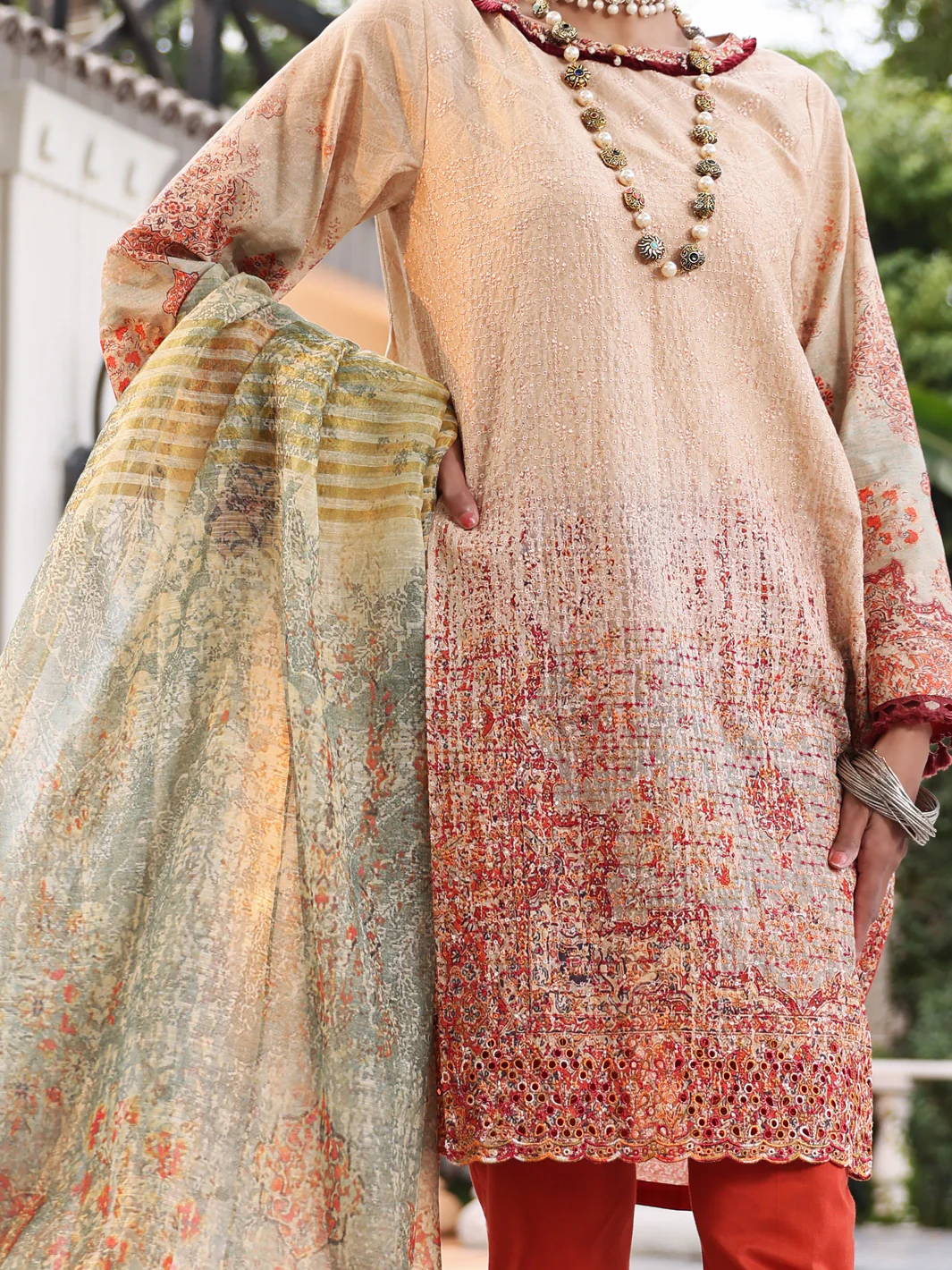 Beige Lawn 3 Piece Stitched - ALP-3PS-1043/S - Image 4