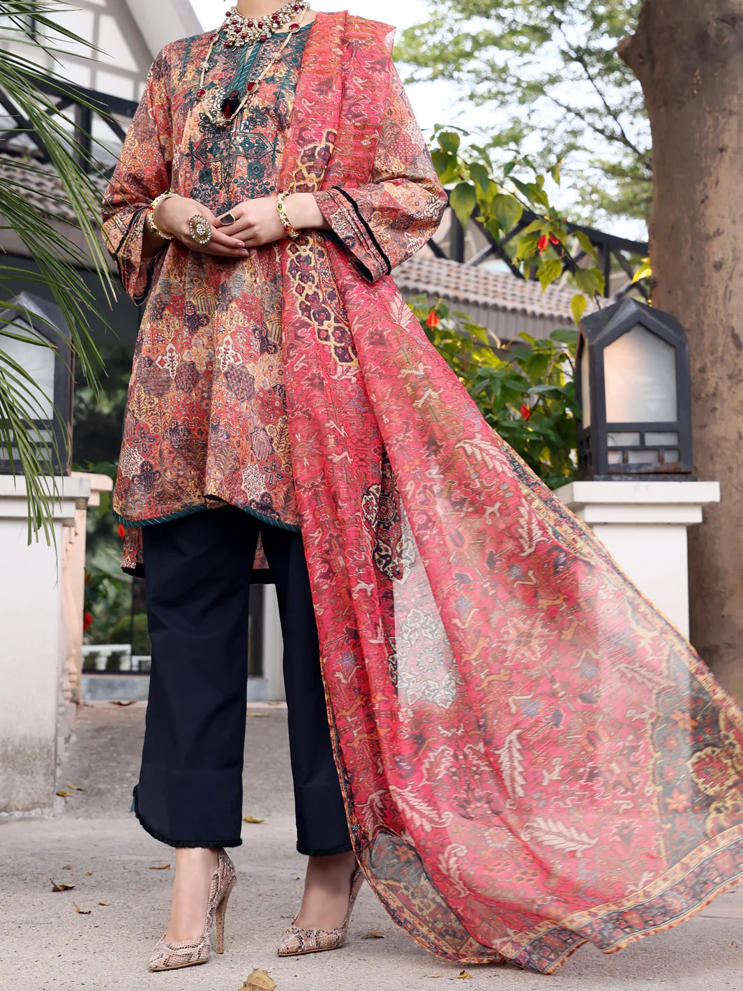 Rust Lawn 3 Piece Unstitched - ALP-3PS-1047