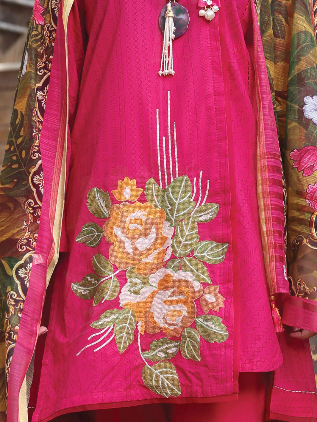 Fuchsia Lawn 3 Piece Stitched - ALP-3PS-1061/S - Image 3