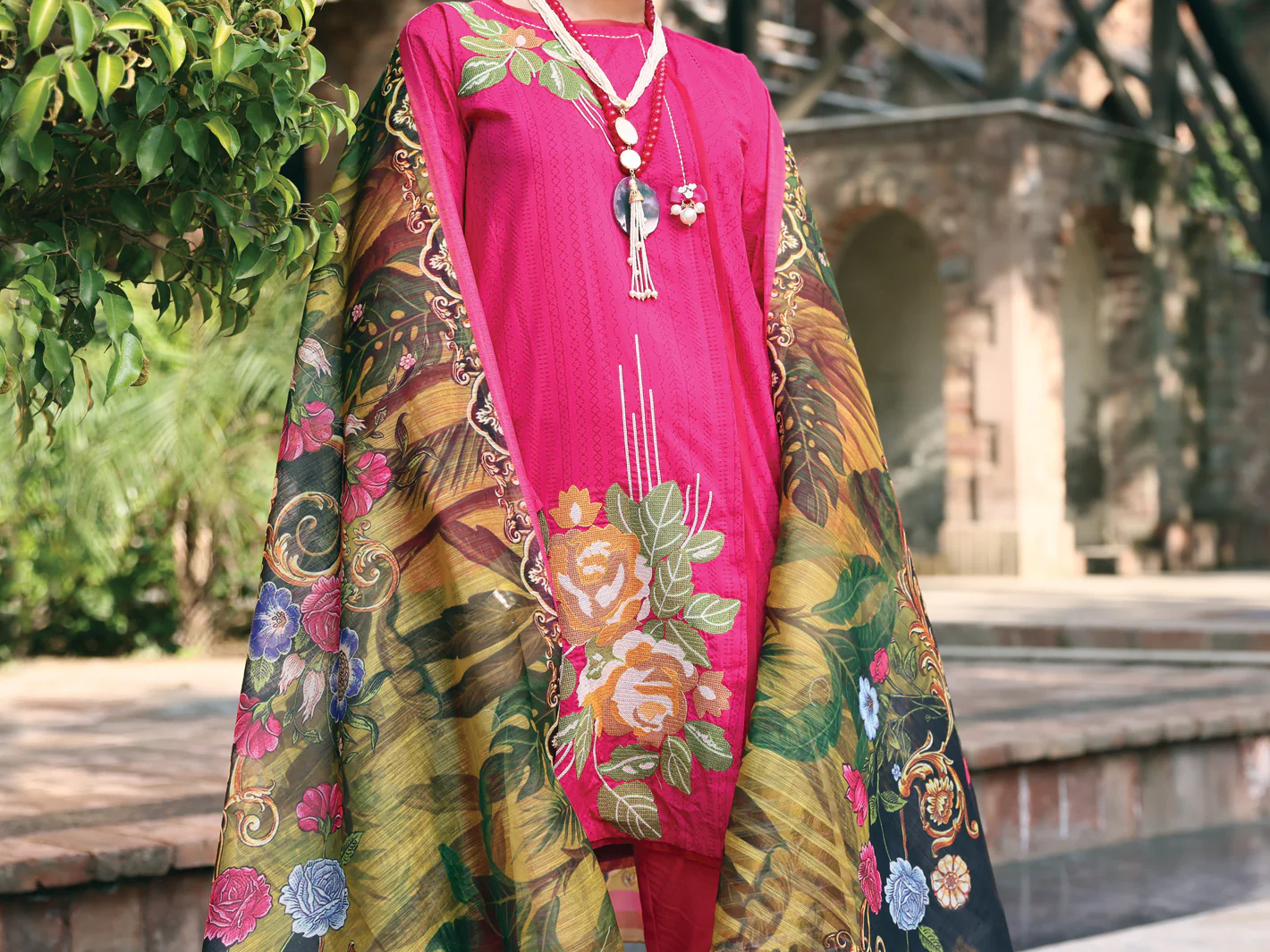 Fuchsia Lawn 3 Piece Stitched - ALP-3PS-1061/S - Image 4