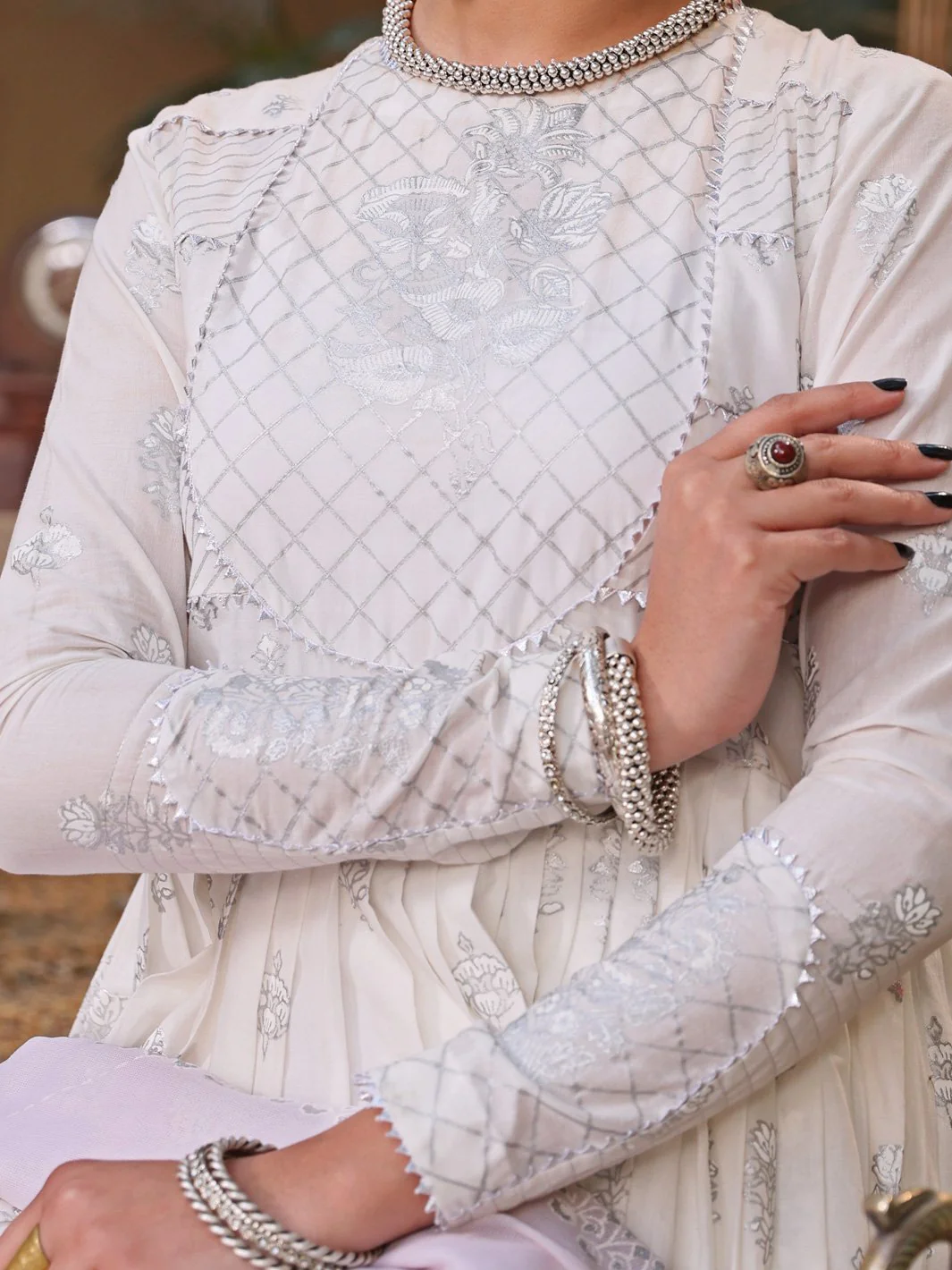 White Viscose 3 Piece Stitched - ALP-3PS-1089/S - Image 2