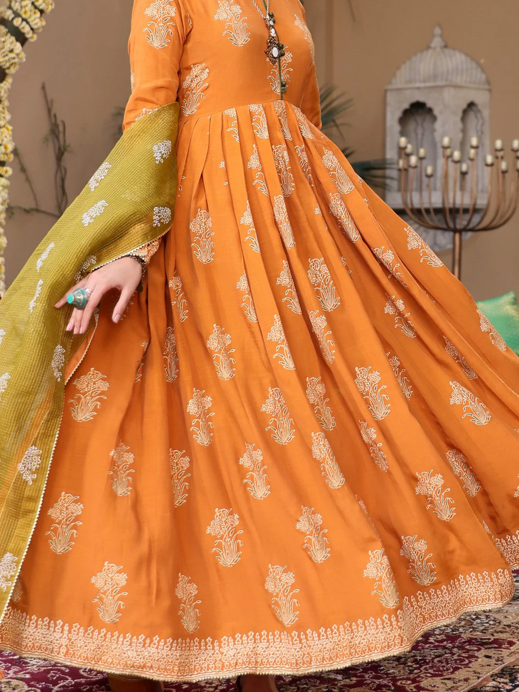 Mustard Cambric 3 Piece Stitched - ALP-3PS-1091/S - Image 3