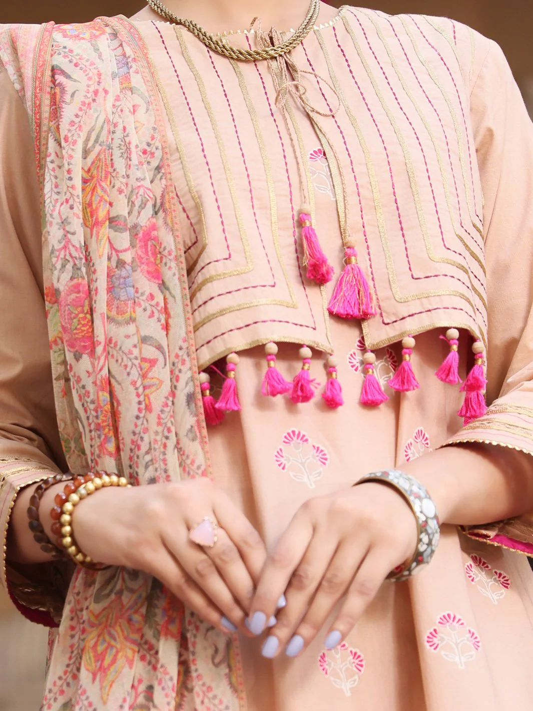 Beige Cambric 3 Piece Stitched - ALP-3PS-1093/S - Image 2