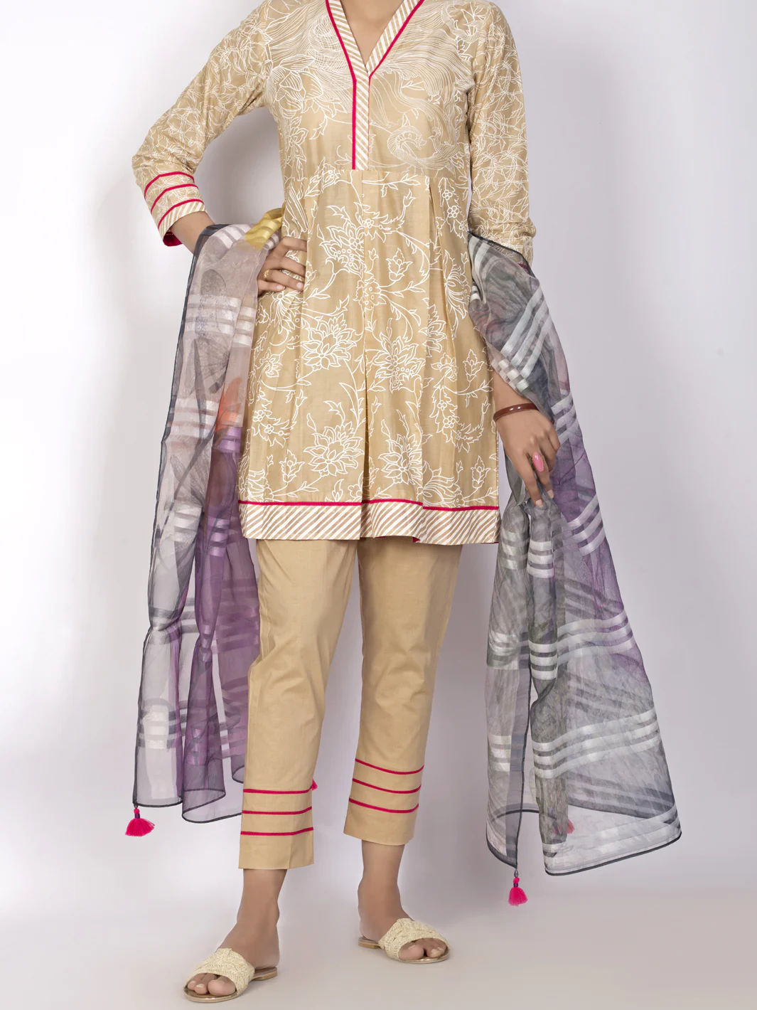 Beige Lawn 3 Piece Unstitched - ALP-3PS-1127