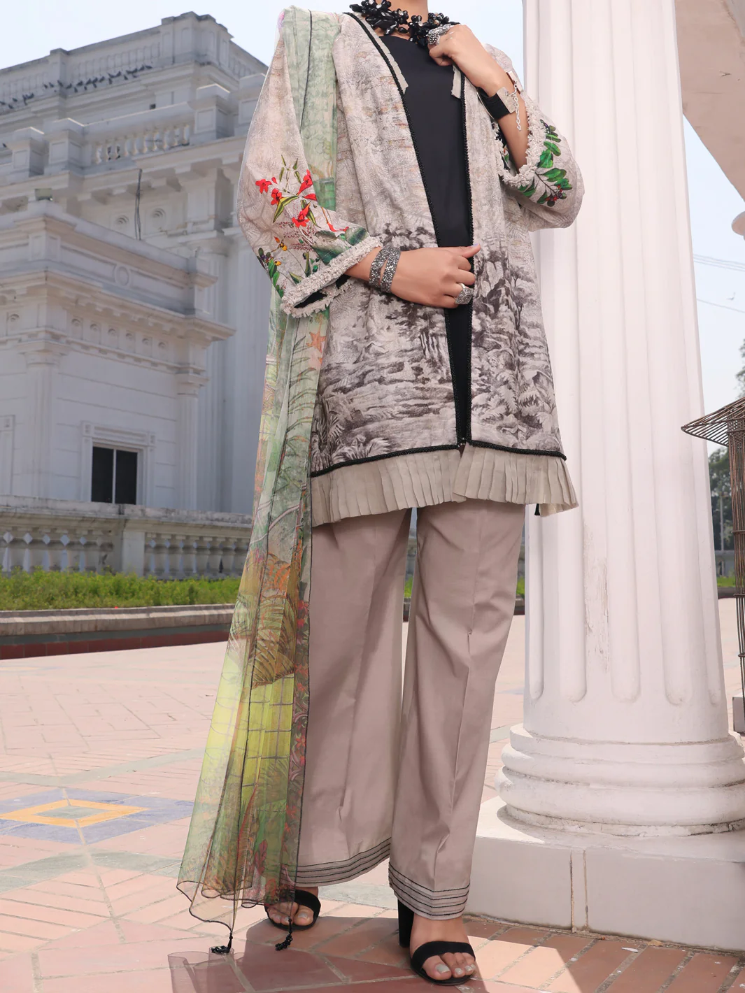 Grey Lawn 3 Piece Stitched - ALP-3PS-1129/S