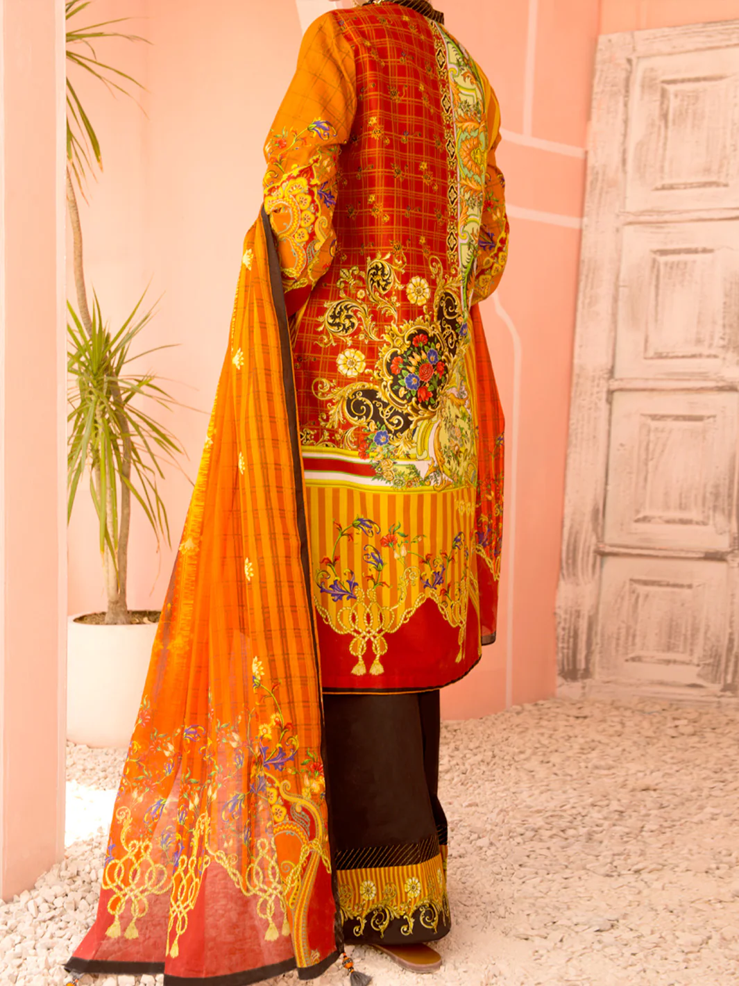 Mustard Lawn 3 Piece Stitched - ALP-3PS-1134 - Image 3