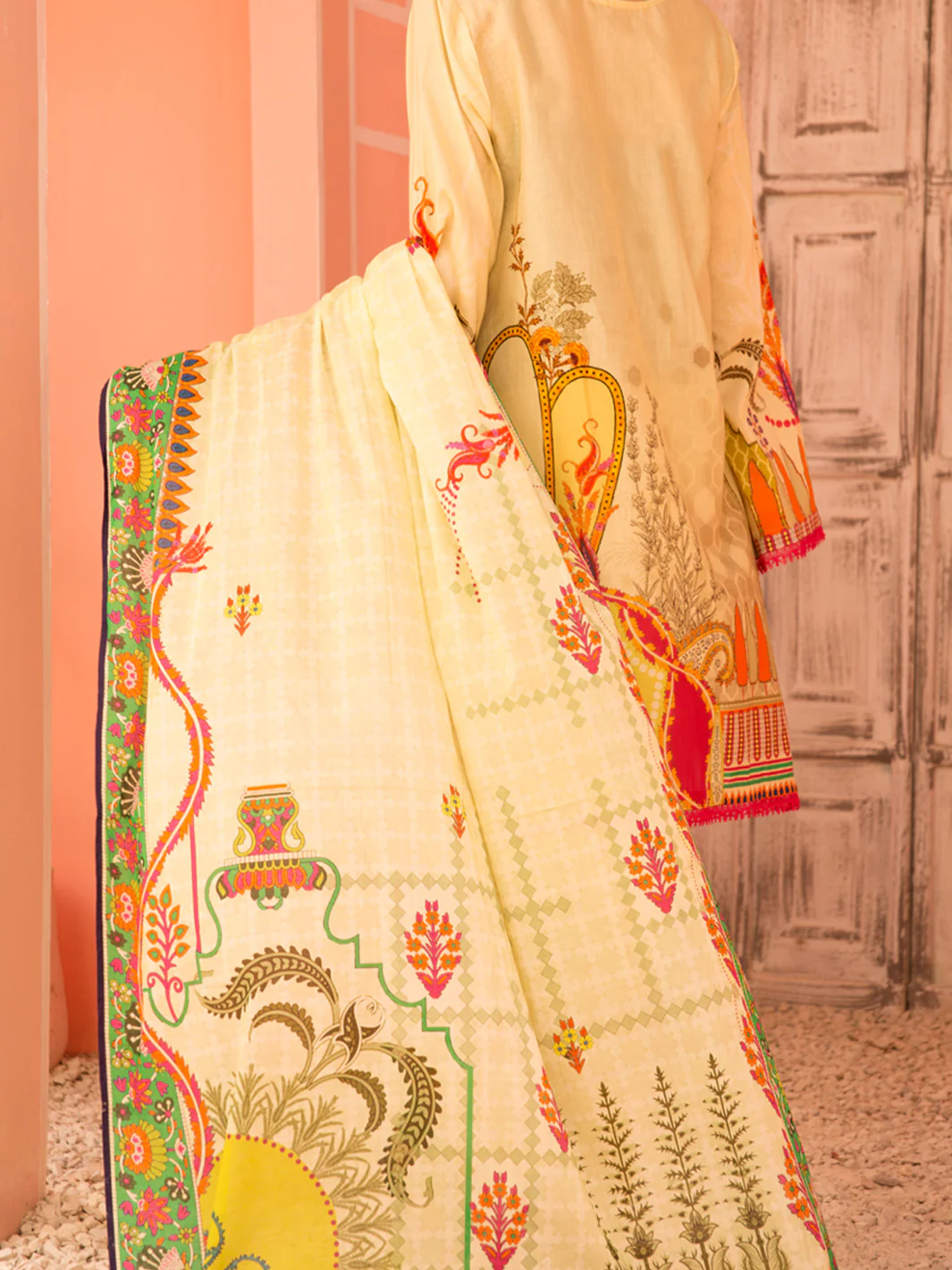 Beige Lawn 3 Piece Stitched - ALP-3PS-1135 - Image 3