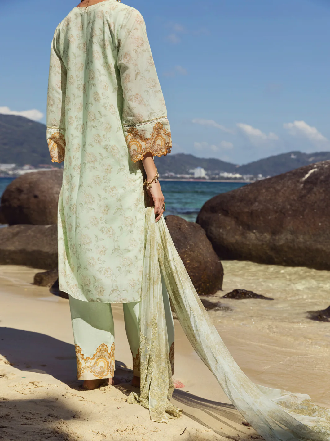 Green Swiss Voile 3 Piece Stitched - ALP-3PS-1156 - Image 2