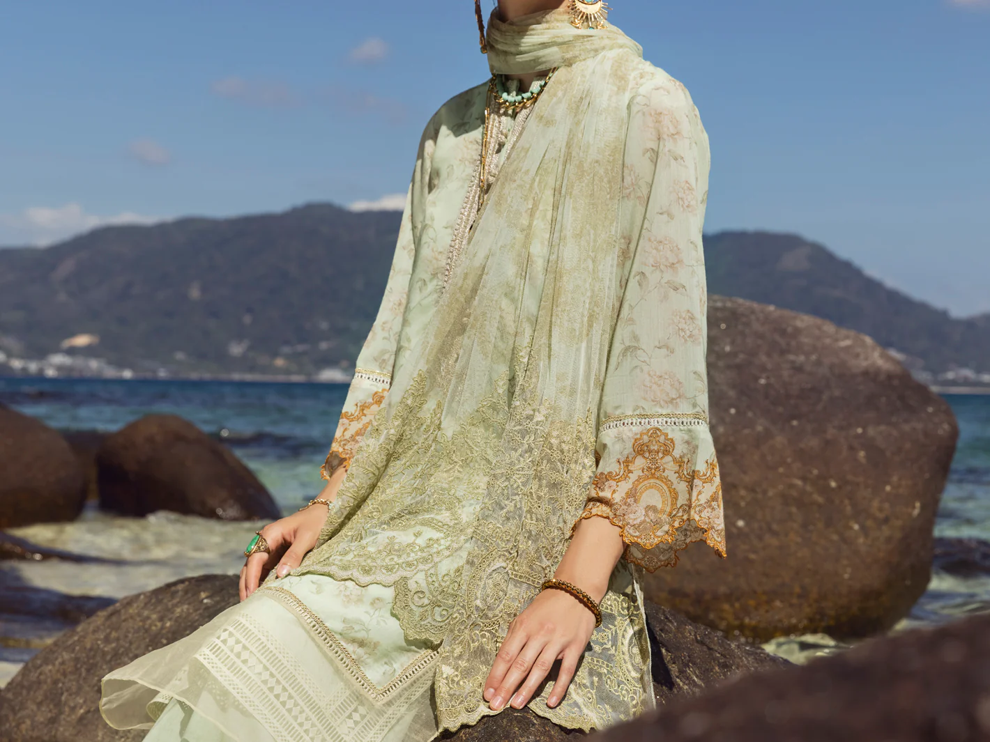 Green Swiss Voile 3 Piece Stitched - ALP-3PS-1156 - Image 7