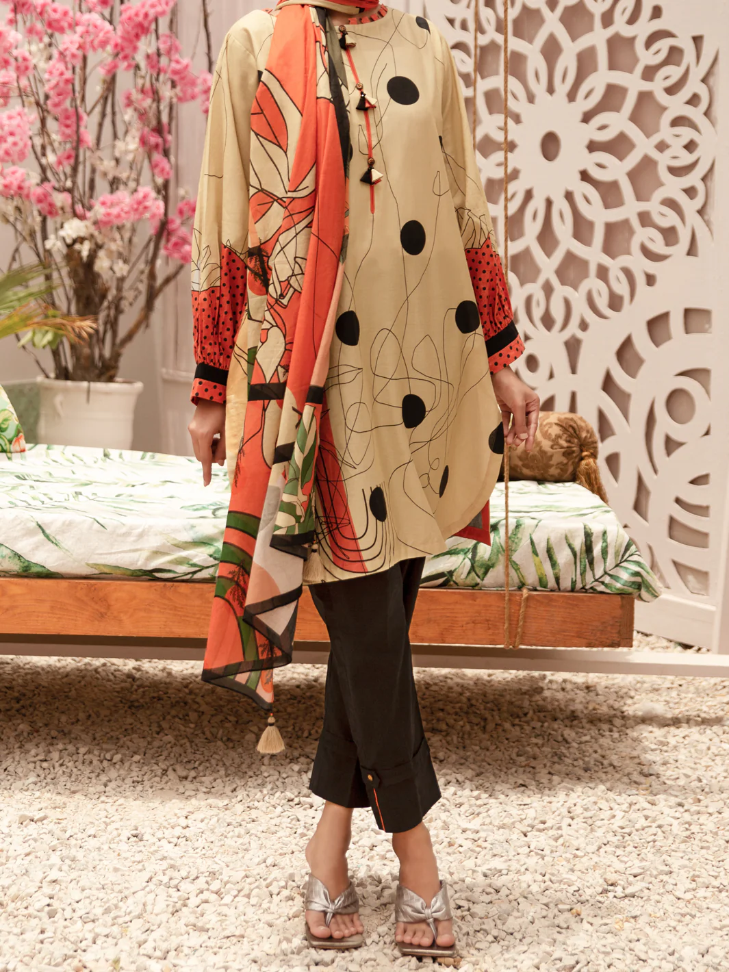 Beige Cambric 3 Piece Unstitched - ALP-3PS-1182