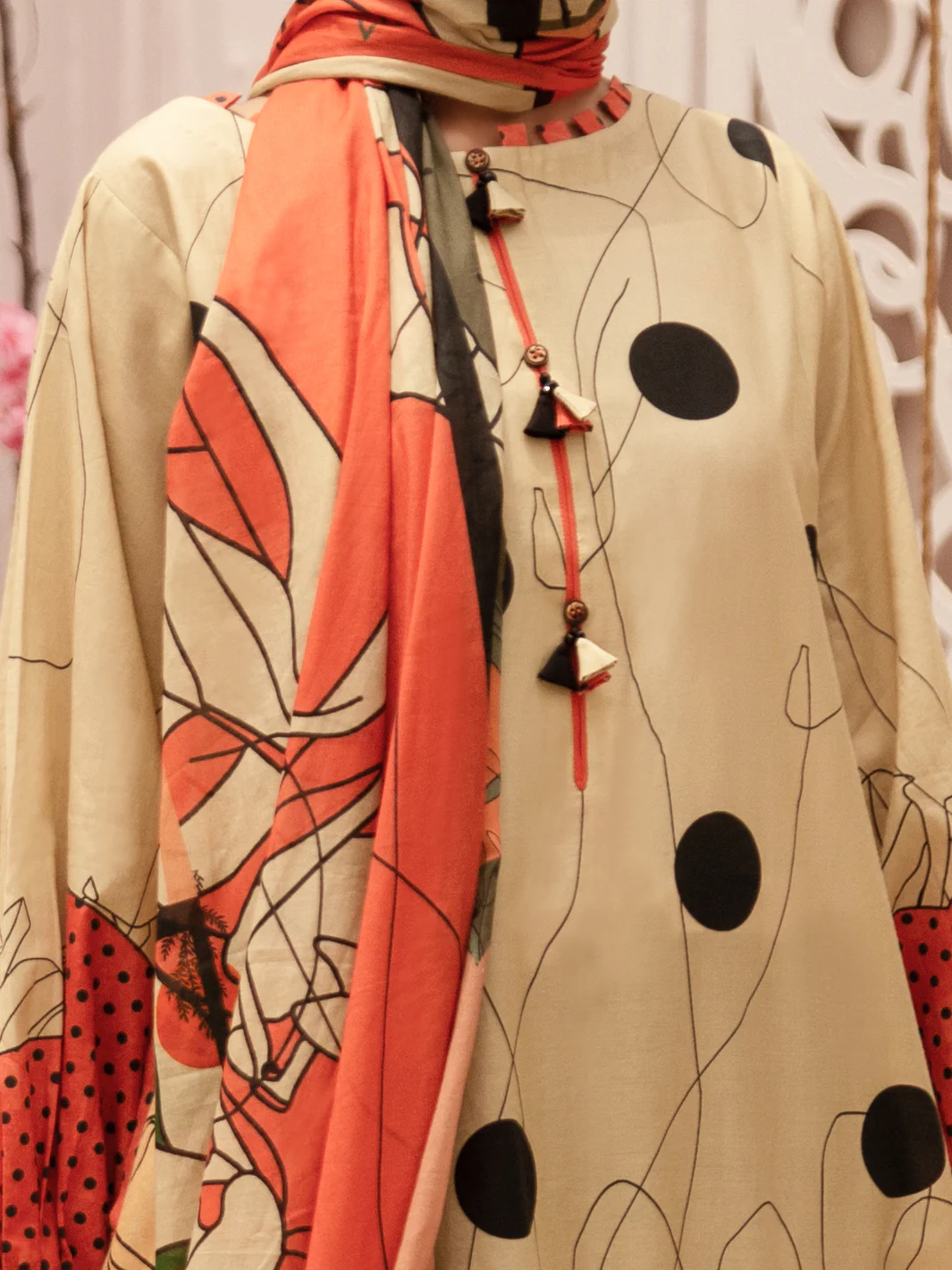 Beige Cambric 3 Piece Unstitched - ALP-3PS-1182 - Image 3