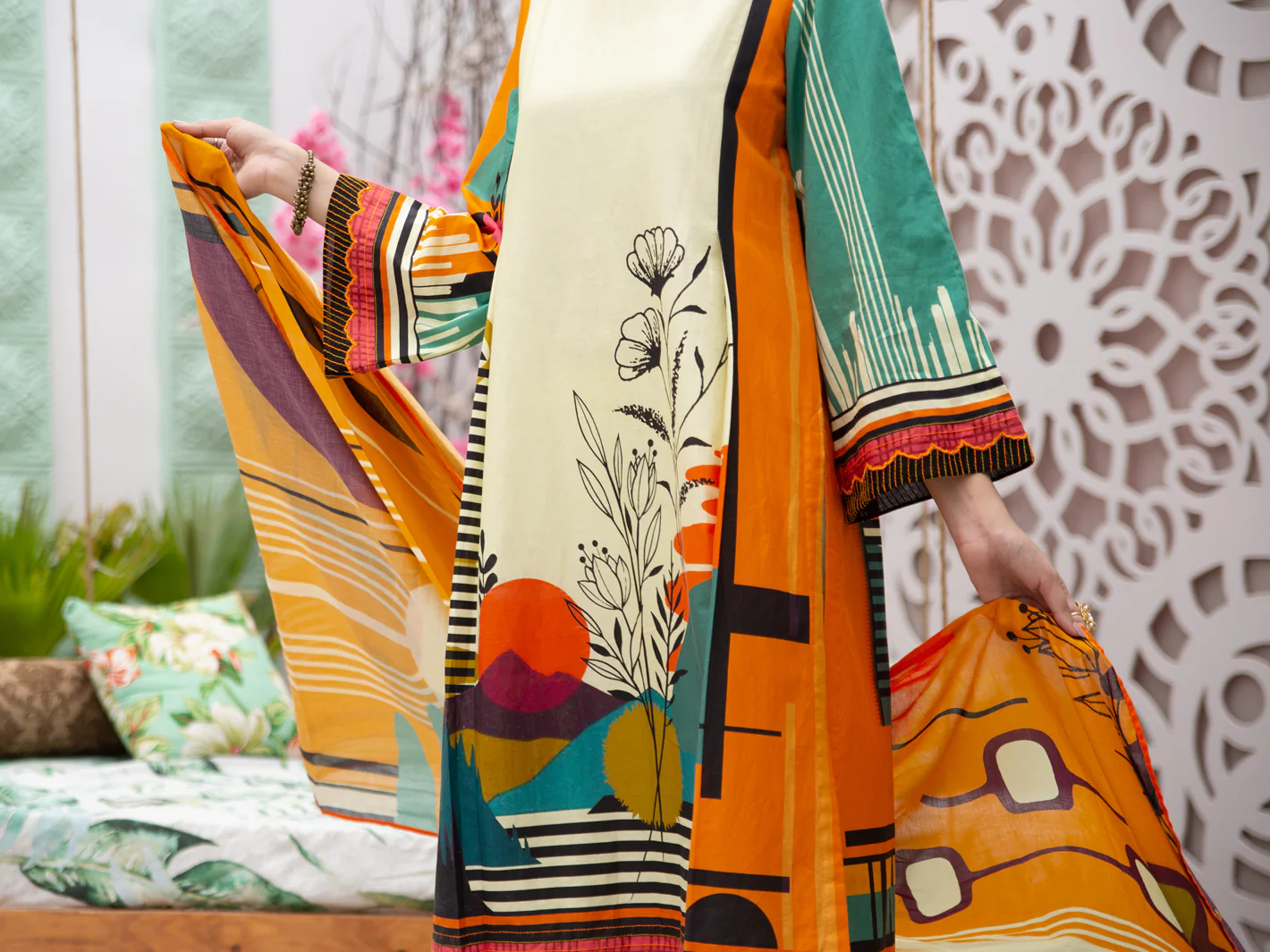 Beige Cambric 3 Piece Stitched - ALP-3PS-1183 - Image 3