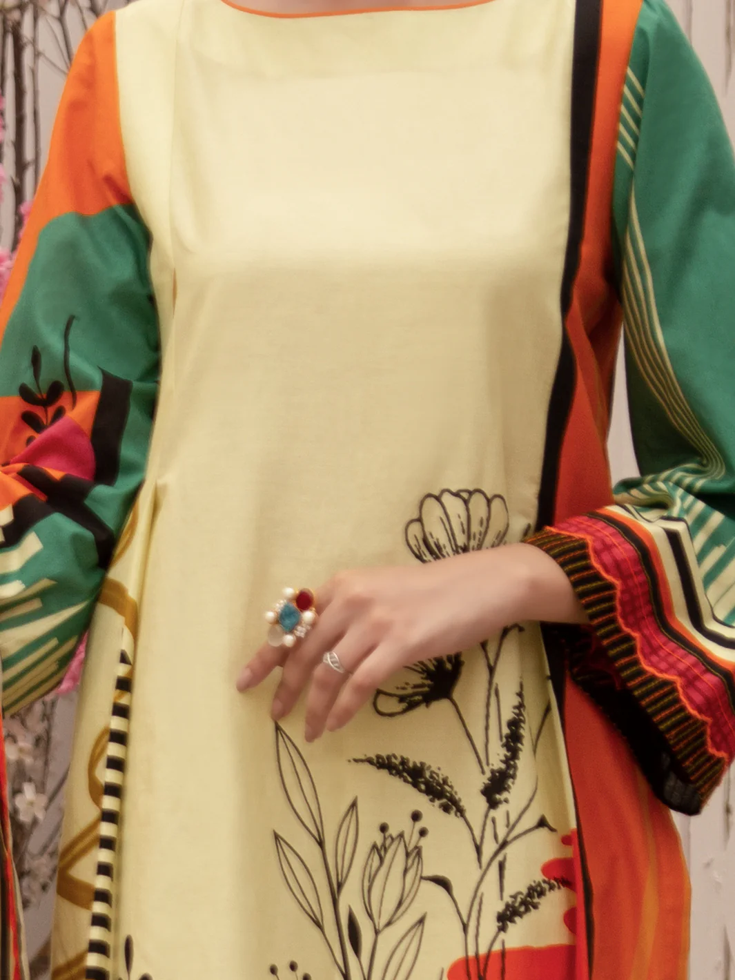 Beige Cambric 3 Piece Stitched - ALP-3PS-1183 - Image 4