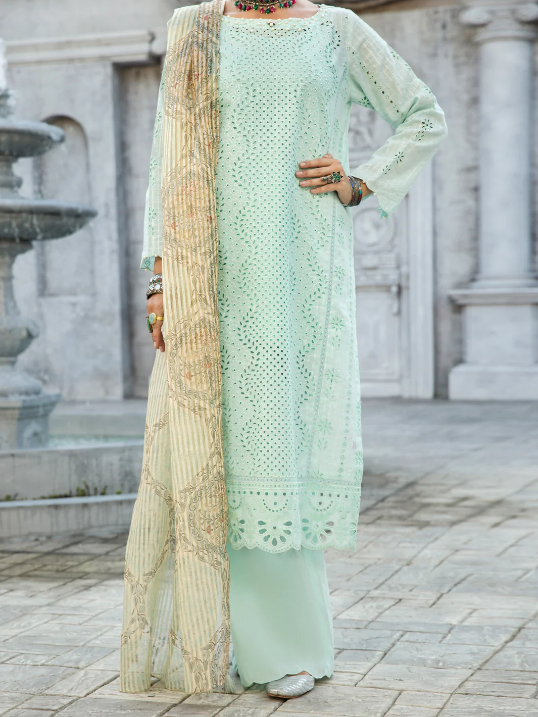 Ferozi Lurex Jacquard 3 Piece Stitched - ALP-3PS-1187