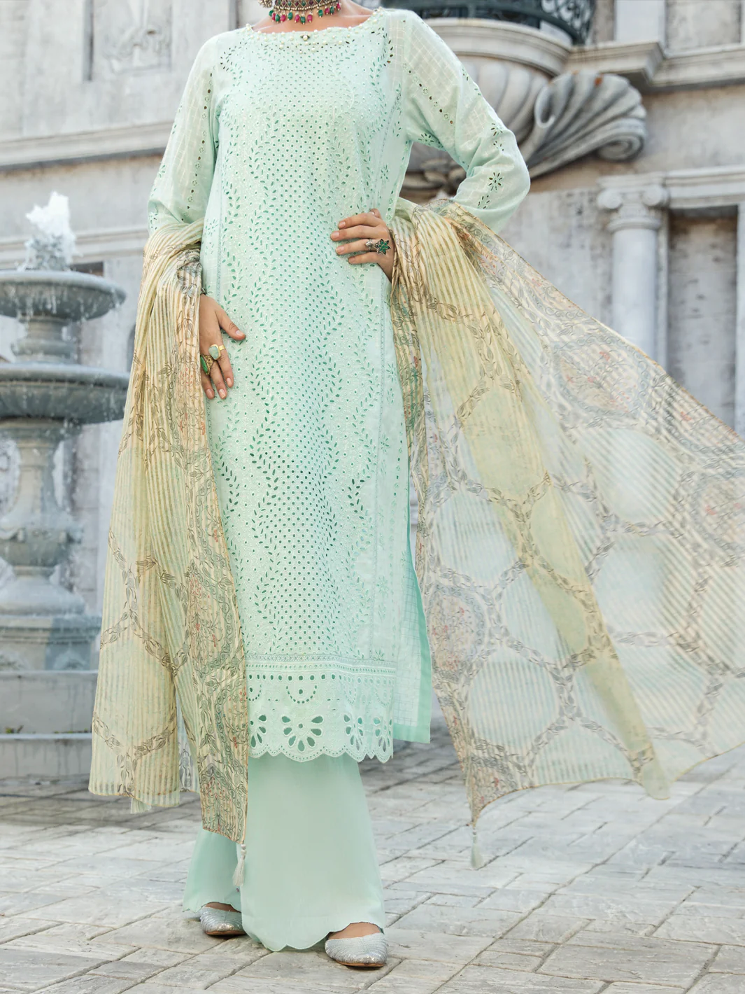 Ferozi Lurex Jacquard 3 Piece Stitched - ALP-3PS-1187 - Image 5