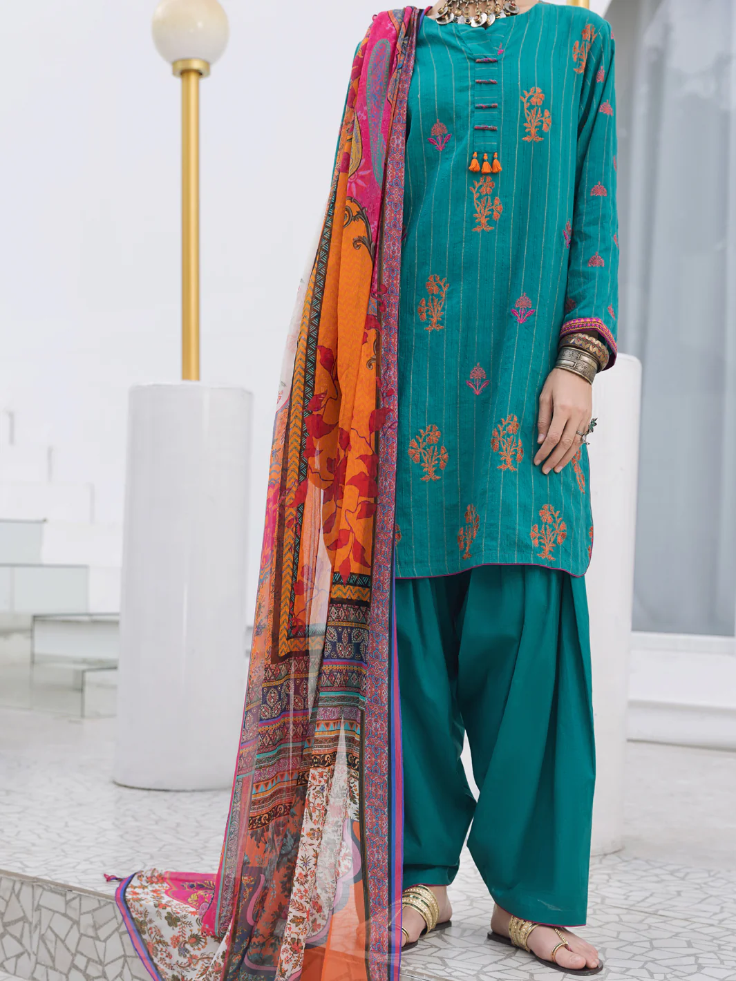 Green Dobby 3 Piece Unstitched - ALP-3PS-1312