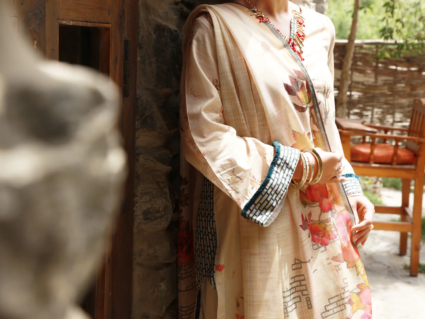 Beige Lawn 3 Piece Unstitched - ALP-3PS-1378 - Image 5
