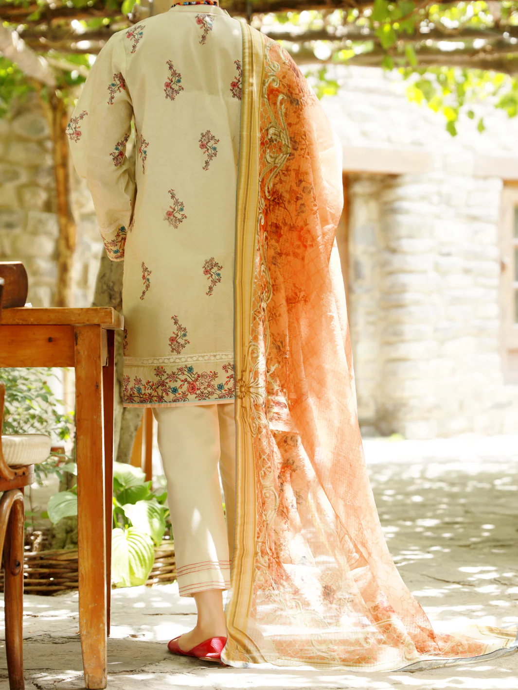 Beige Lawn 3 Piece Unstitched - ALP-3PS-1380 - Image 2
