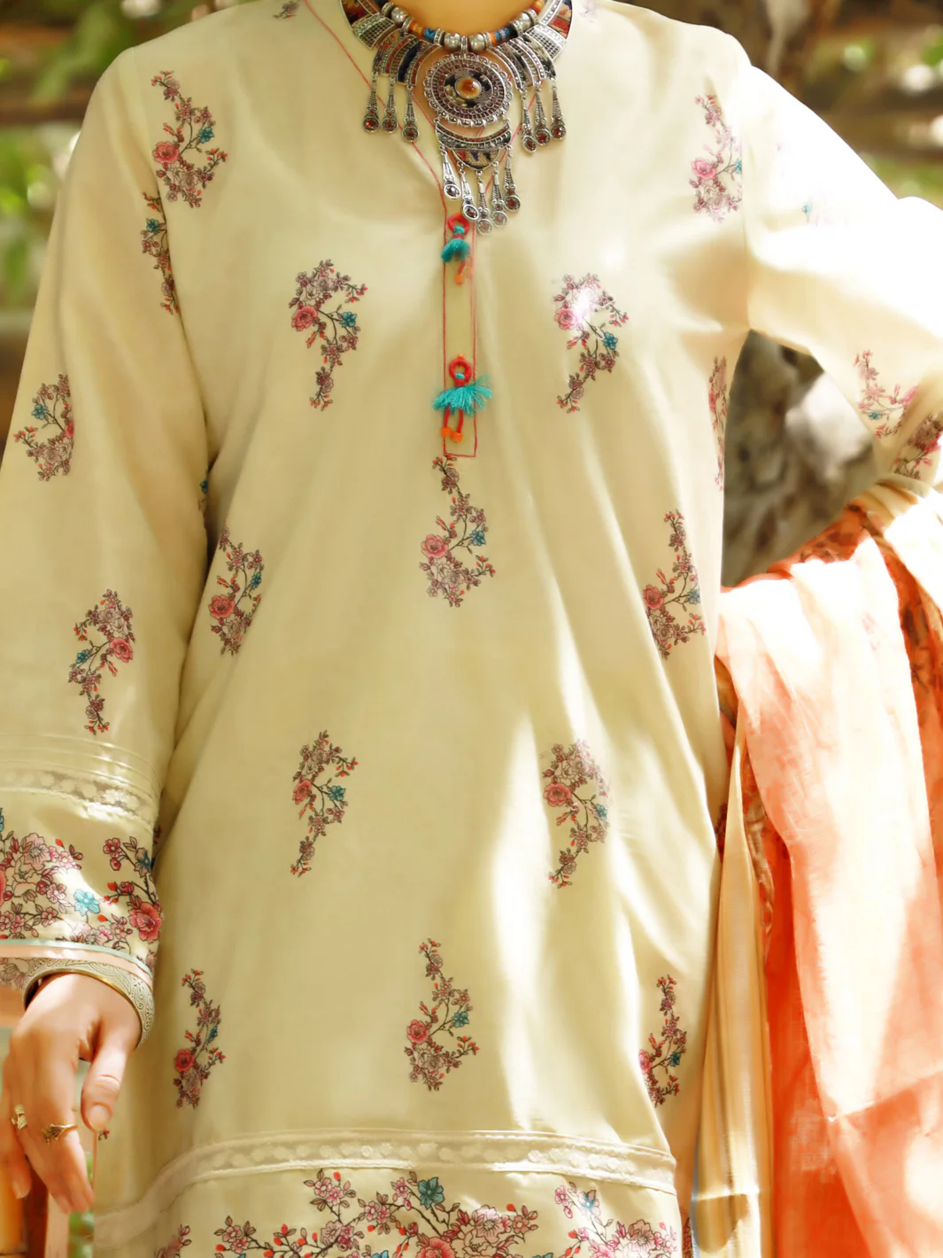 Beige Lawn 3 Piece Stitched - ALP-3PS-1380 - Image 3