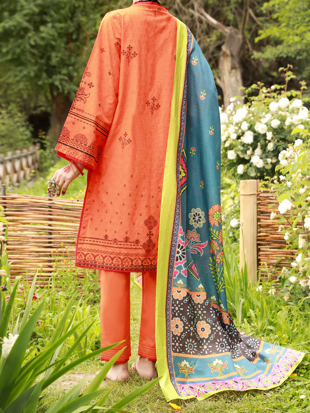 Orange Dobby 3 Piece Stitched - ALP-3PS-1384 - Image 2