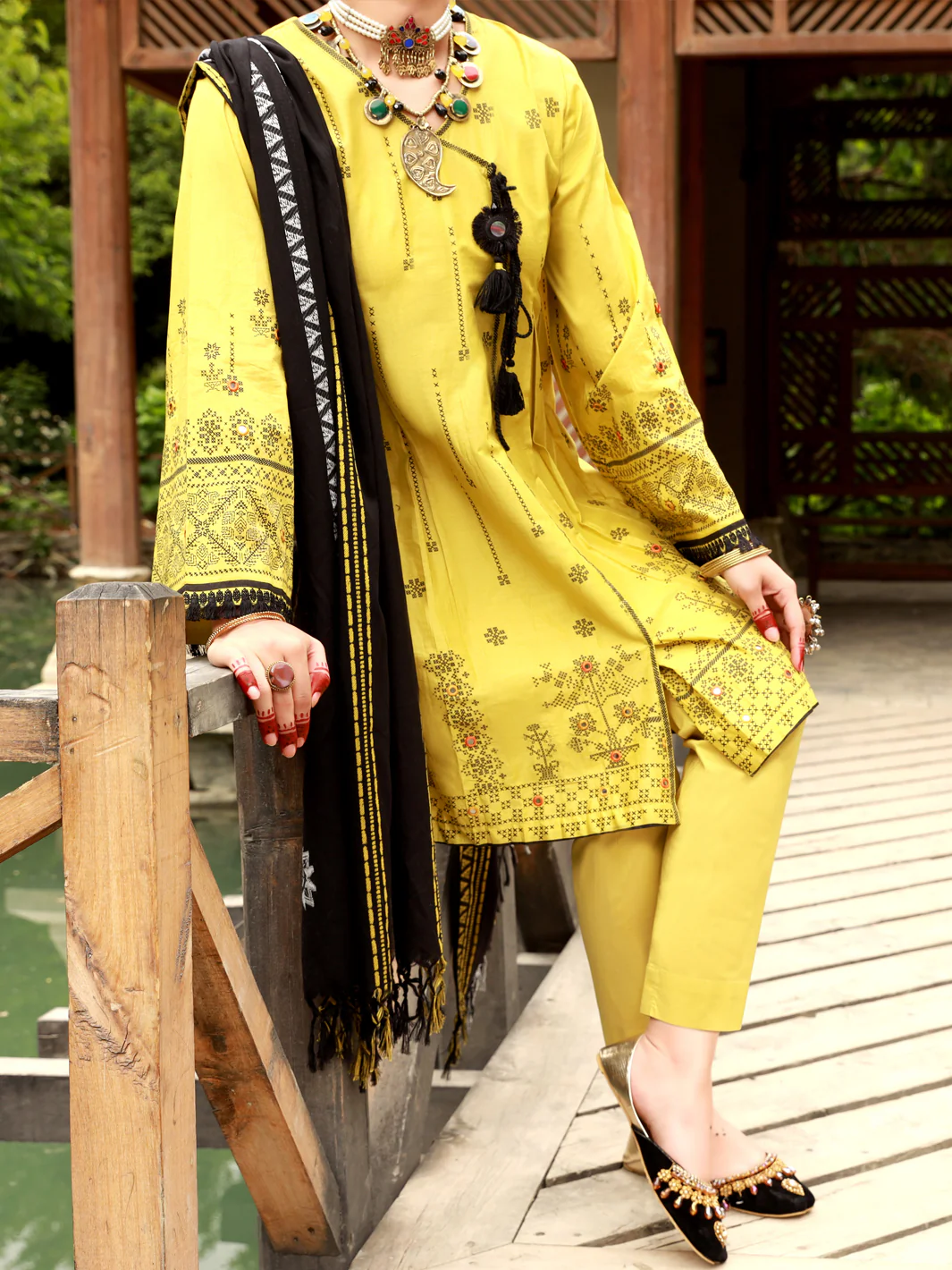 Lime Green Lawn 3 Piece Unstitched - ALP-3PS-1385 - Image 3