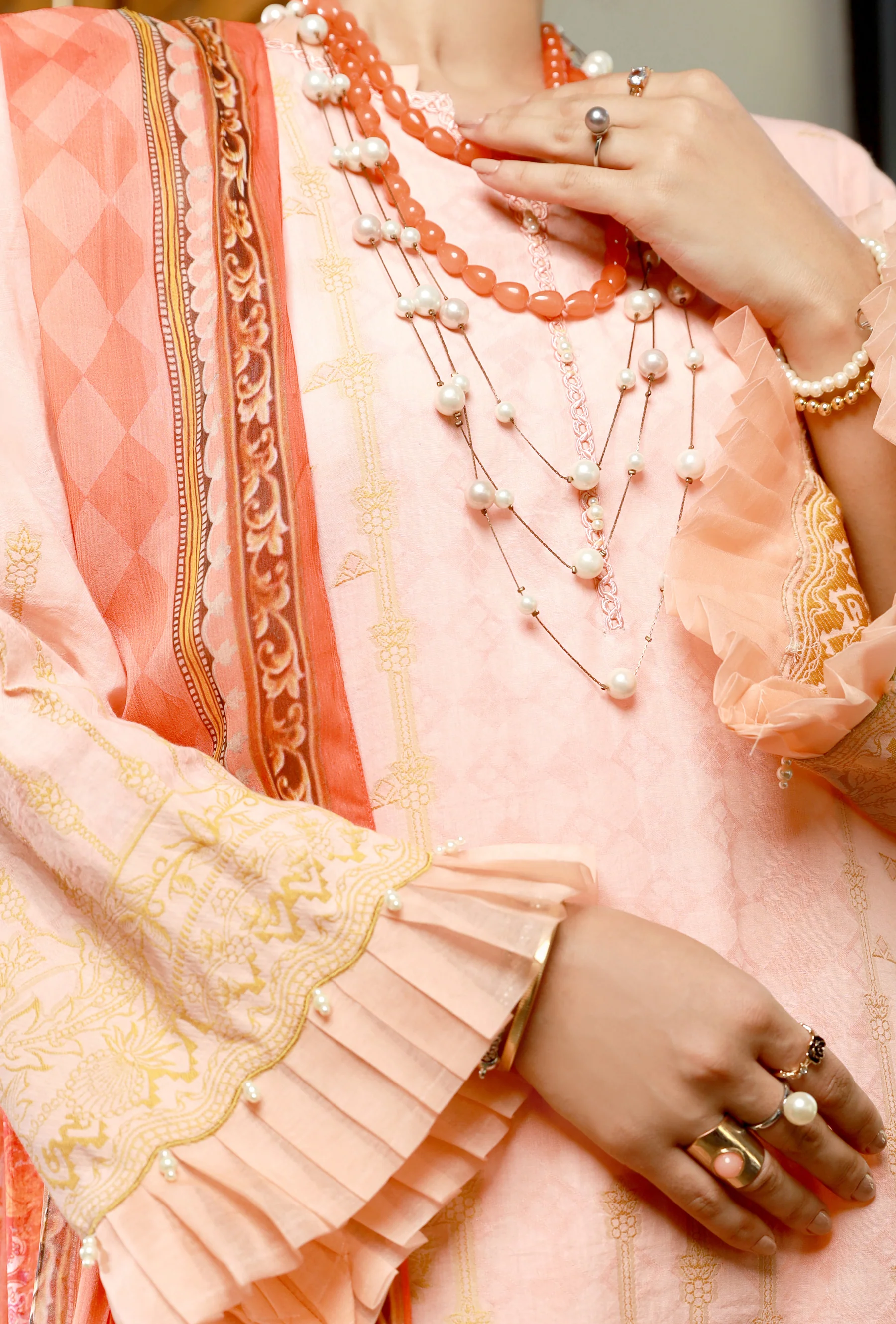 Pink Jacquard 3 Piece Stitched - ALP-3PS-1393 - Image 3