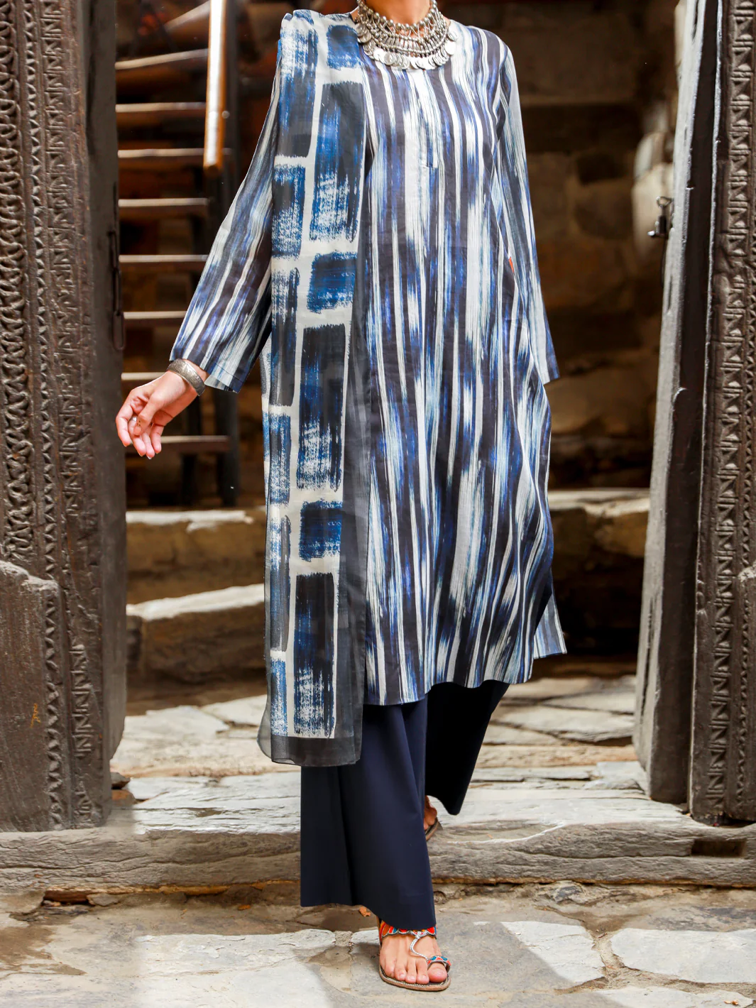 Blue Lawn 3 Piece Stitched - ALP-3PS-1418