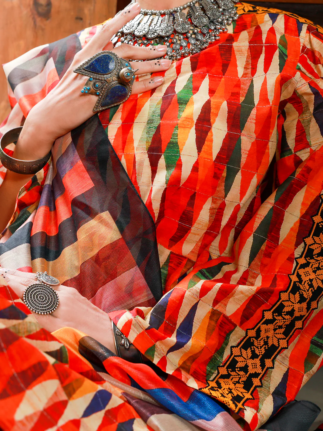 Orange Lawn 3 Piece Stitched - ALP-3PS-1419 - Image 3