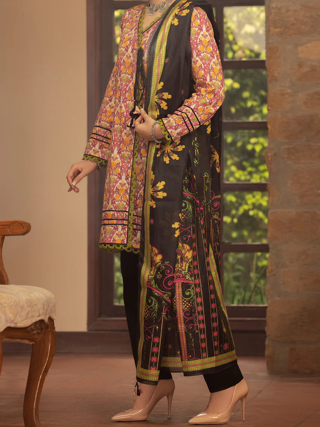 Multicolor Lawn 3 Piece Unstitched - ALP-3PS-1423 - Image 4