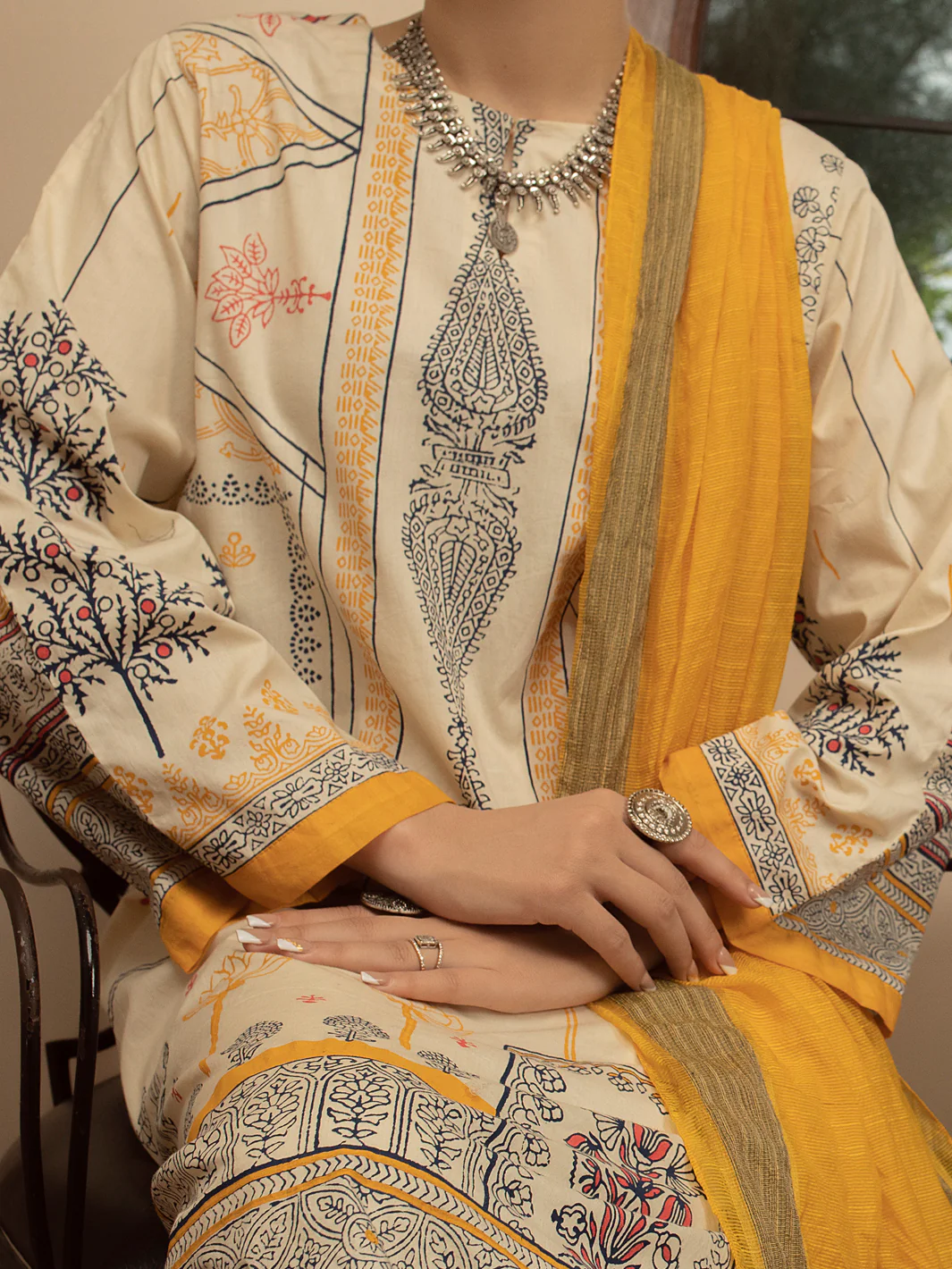 Beige Cambric 3 Piece Stitched - ALP-3PS-1431 - Image 3
