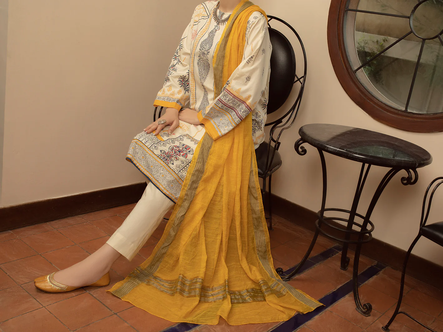 Beige Cambric 3 Piece Stitched - ALP-3PS-1431 - Image 4