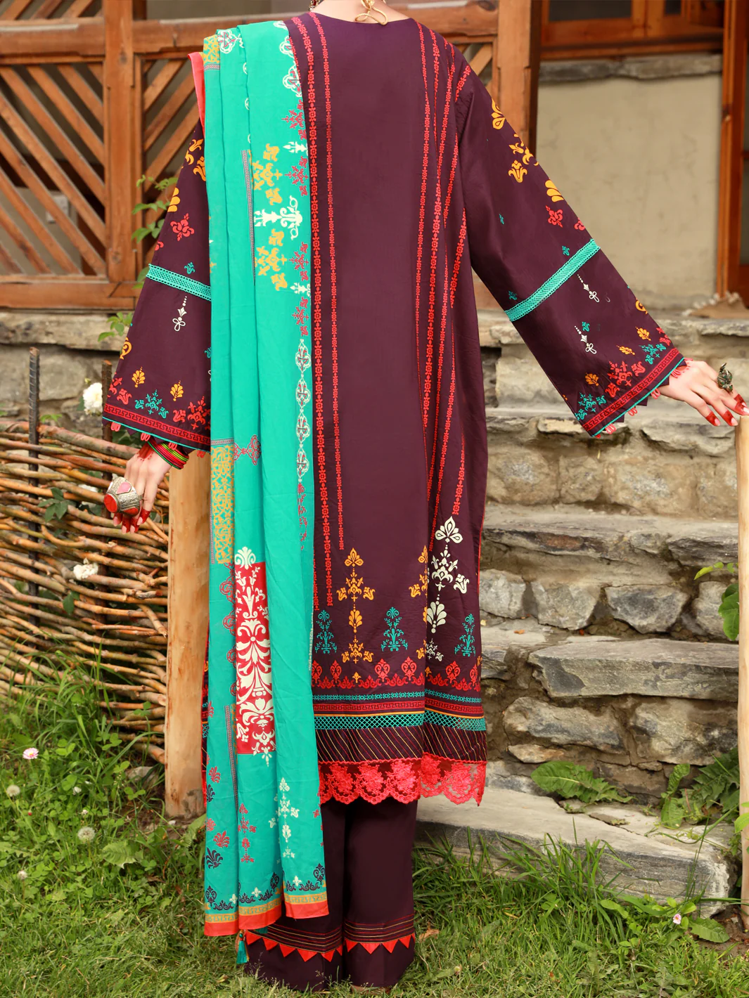 Purple Lawn 3 Piece Unstitched - ALP-3PS-1481 - Image 2