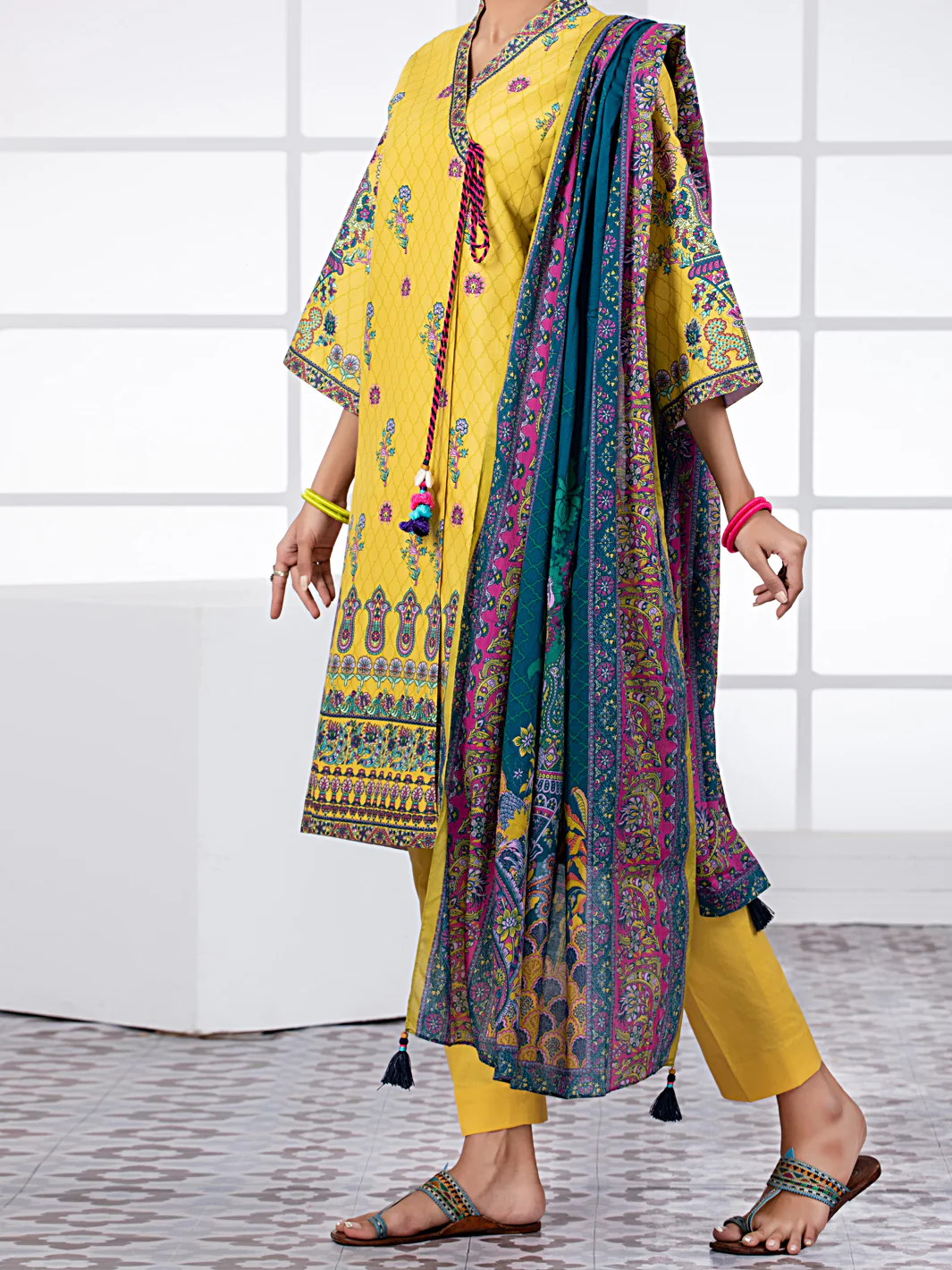 Yellow Lawn 3 Piece Unstitched - ALP-3PS-1487 - Image 4