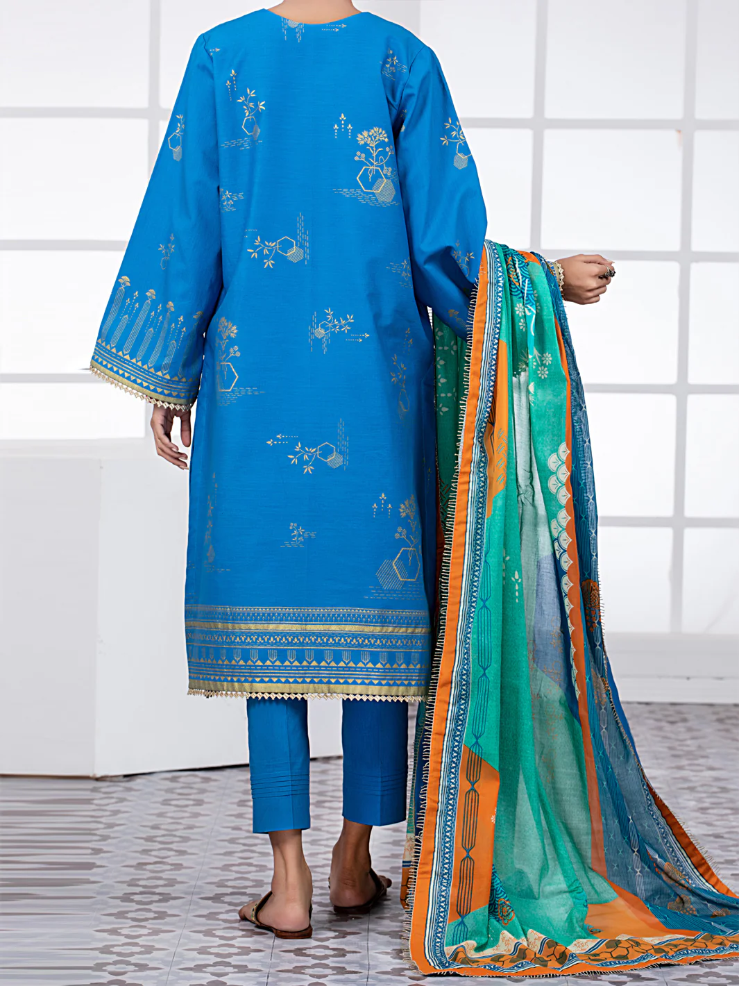 Blue Lawn 3 Piece Unstitched - ALP-3PS-1491 - Image 2