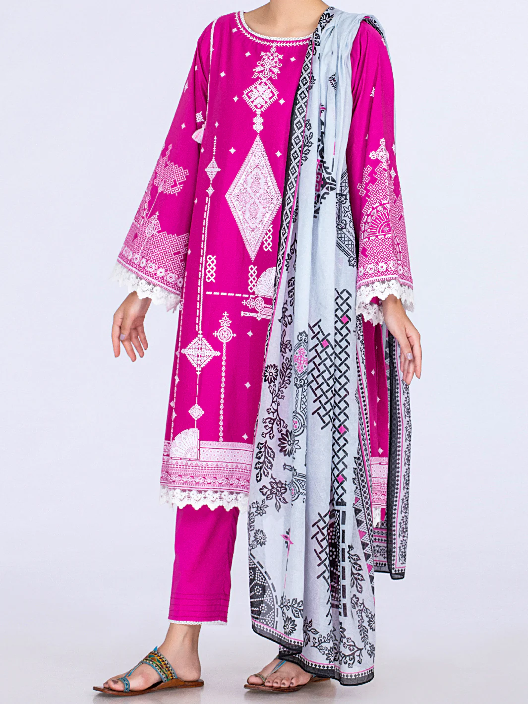 Fuchsia Lawn 3 Piece Unstitched - ALP-3PS-1493 - Image 3