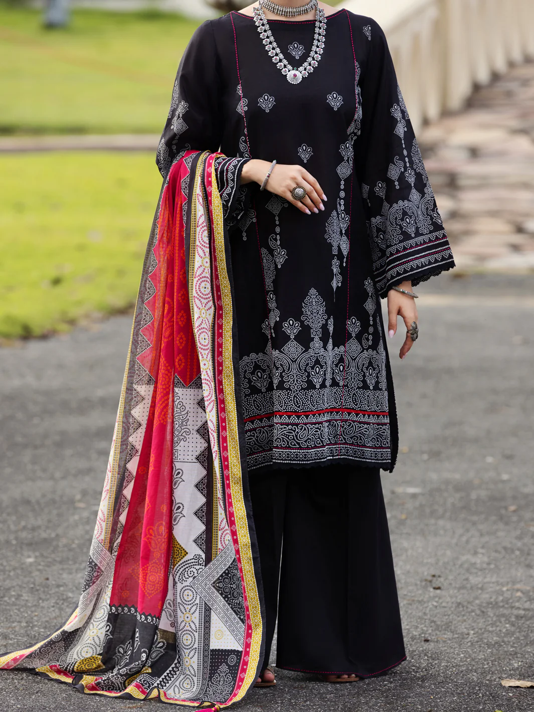 Black Lawn 3 Piece Unstitched - ALP-3PS-1512
