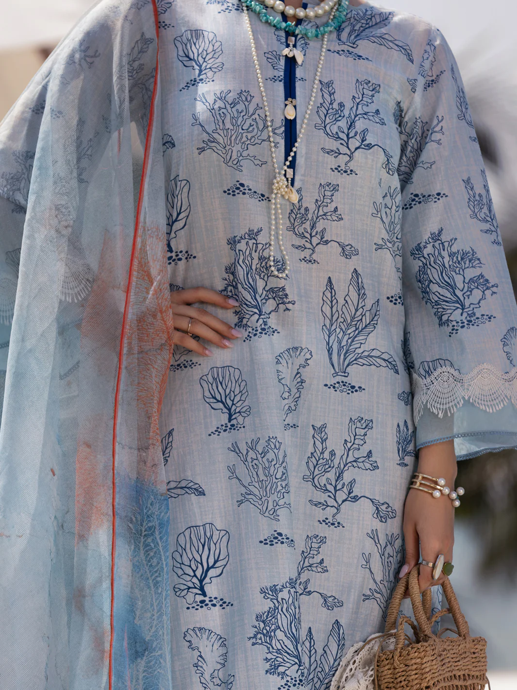 Royal Blue Lawn 3 Piece Unstitched - ALP-3PS-1517 - Image 4